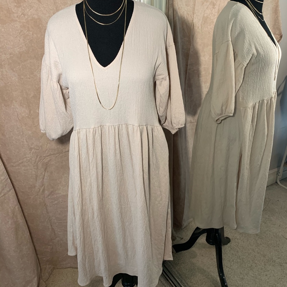 Oatmeal Smock Dress